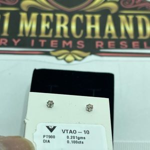 Diamond Earrings .100 cts in platinum 900 .201gms